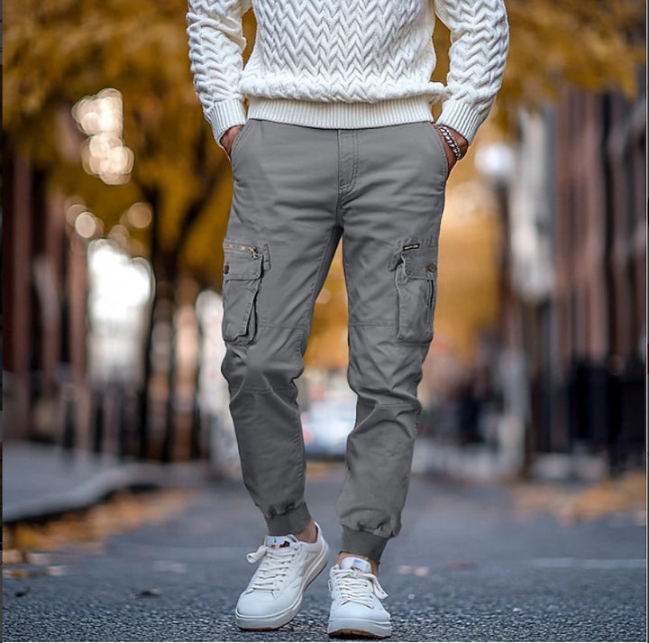 Herren Cargo-Hose mit mehrfachen Taschen und flexibler Passform Aliams