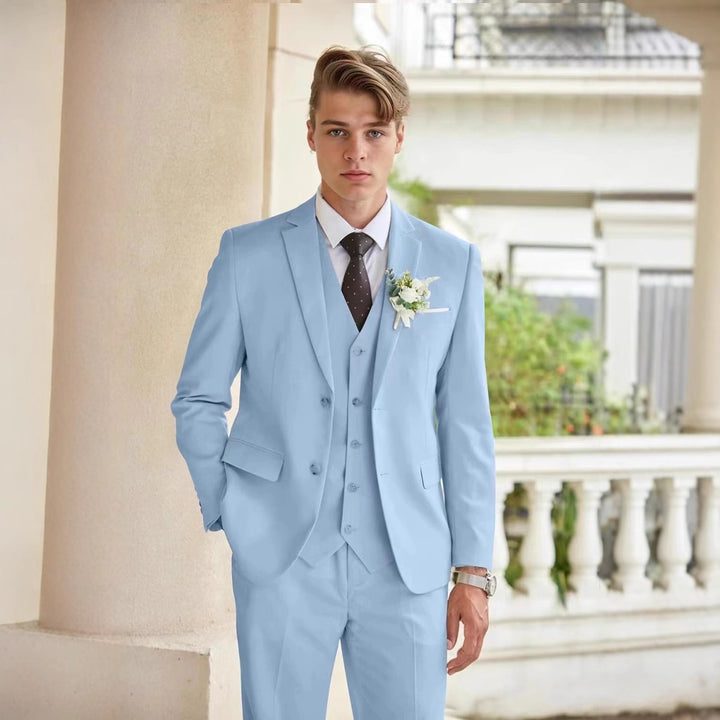 Herren eleganter dreiteiliger Anzug mit feinem Material und modernem Schnitt Aliams