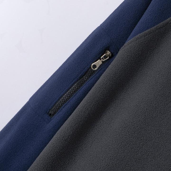 Herren funktionale Fleecejacke mit Stehkragen und Reißverschluss Aliams