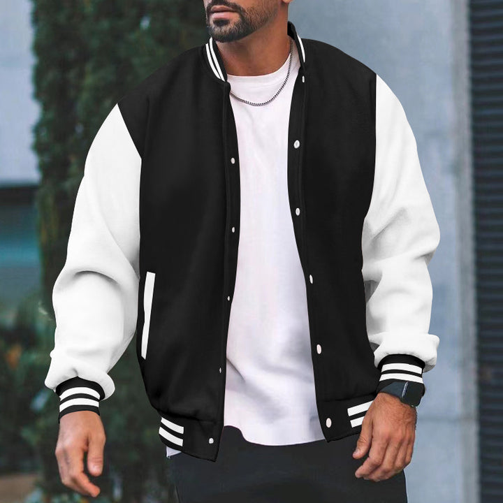 Herren Varsity-Jacke mit kontrastierenden Ärmeln und klassischem Schnitt Aliams