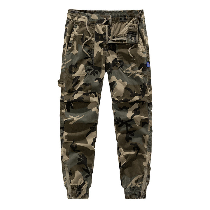 Herren Cargohose im lässigen Camouflage-Design mit elastischem Bund und zahlreichen Taschen Aliams