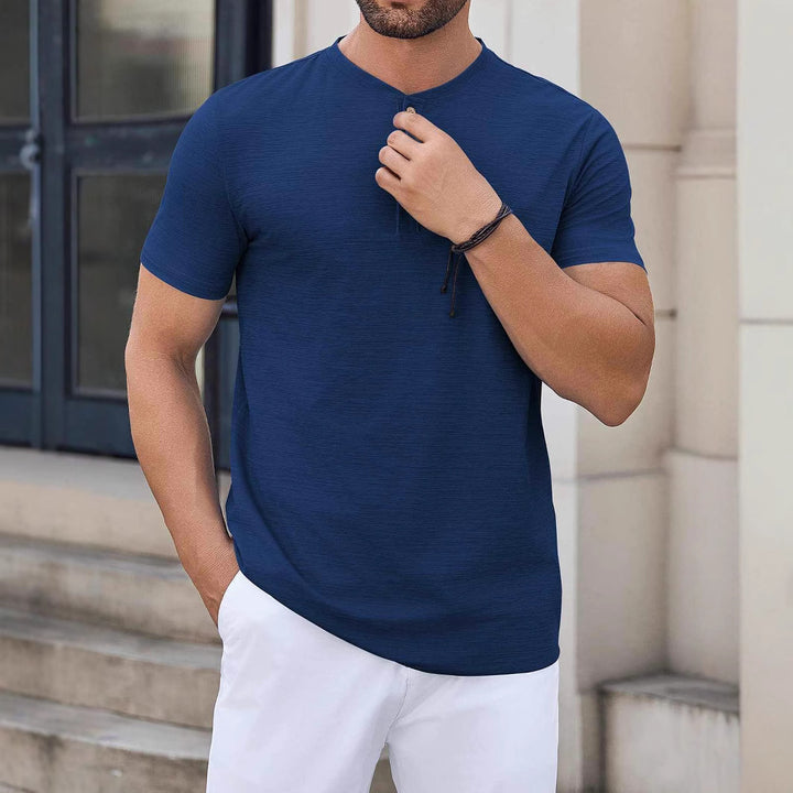 Herren T-Shirt mit Knopfleiste und zeitlosem Design Aliams