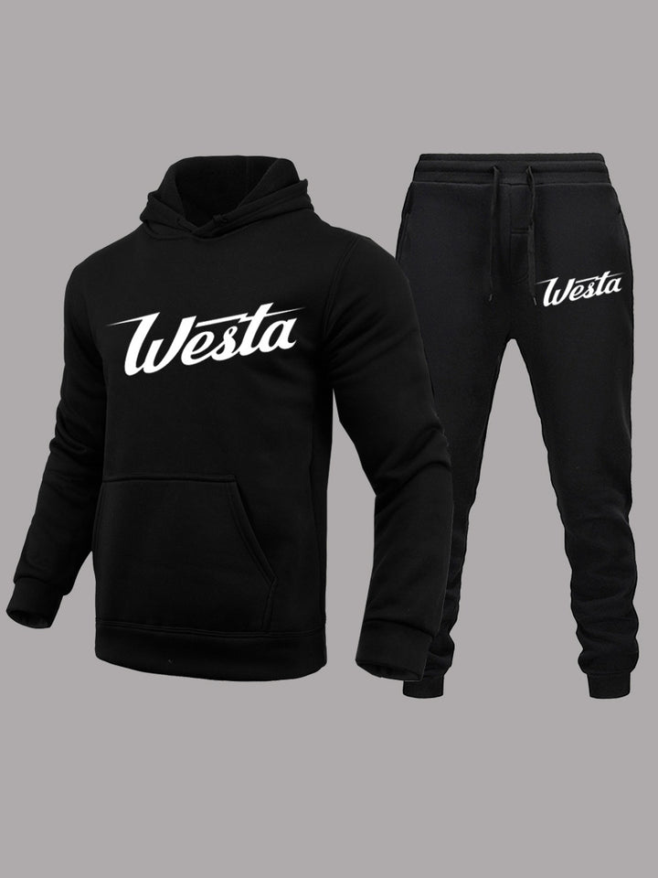 Herren Freizeit Hoodie und Jogginghose Set mit stilvollem Logo Aliams