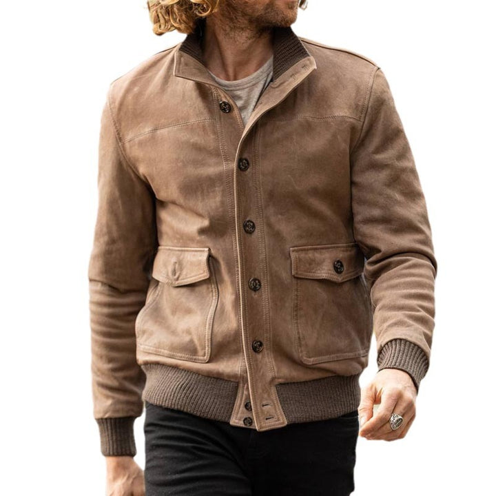 Herren elegante Wildlederjacke mit modernen Details Aliams