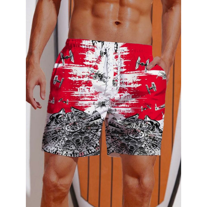 Herren Grafik Psychedelischer Druck Badehose Aliams