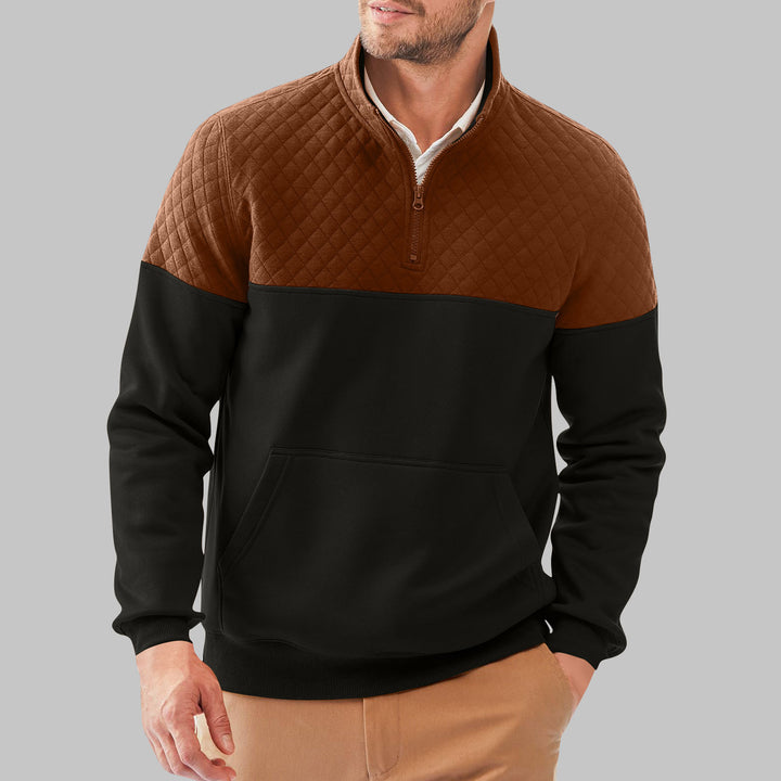 Herren Sportiver Pullover mit Stehkragen und Taschen Aliams