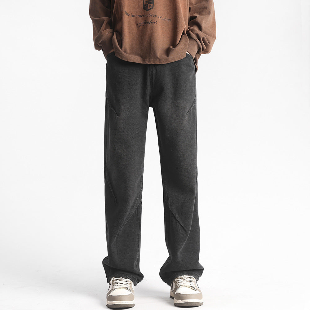 Herren weite Jeanshose mit einzigartigen Steppdetails Aliams