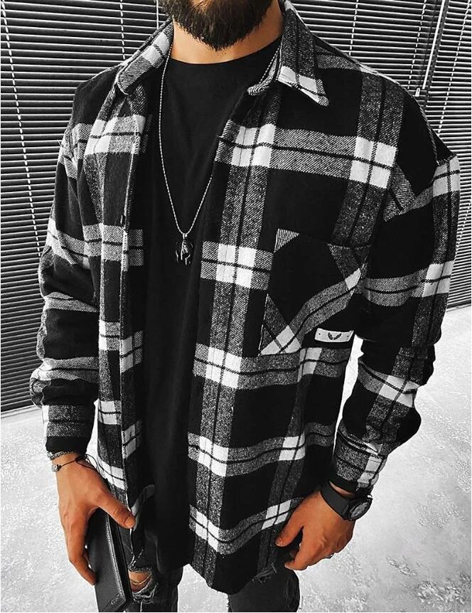 Herren Karomuster Hemdjacke Aliams