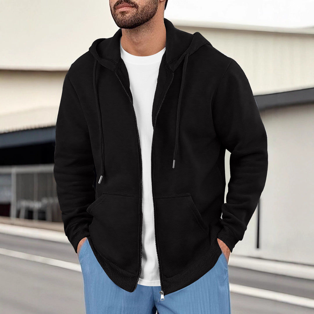 Herren Sportlicher Kapuzenpullover mit praktischen Taschen und innovativem Materialmix Aliams