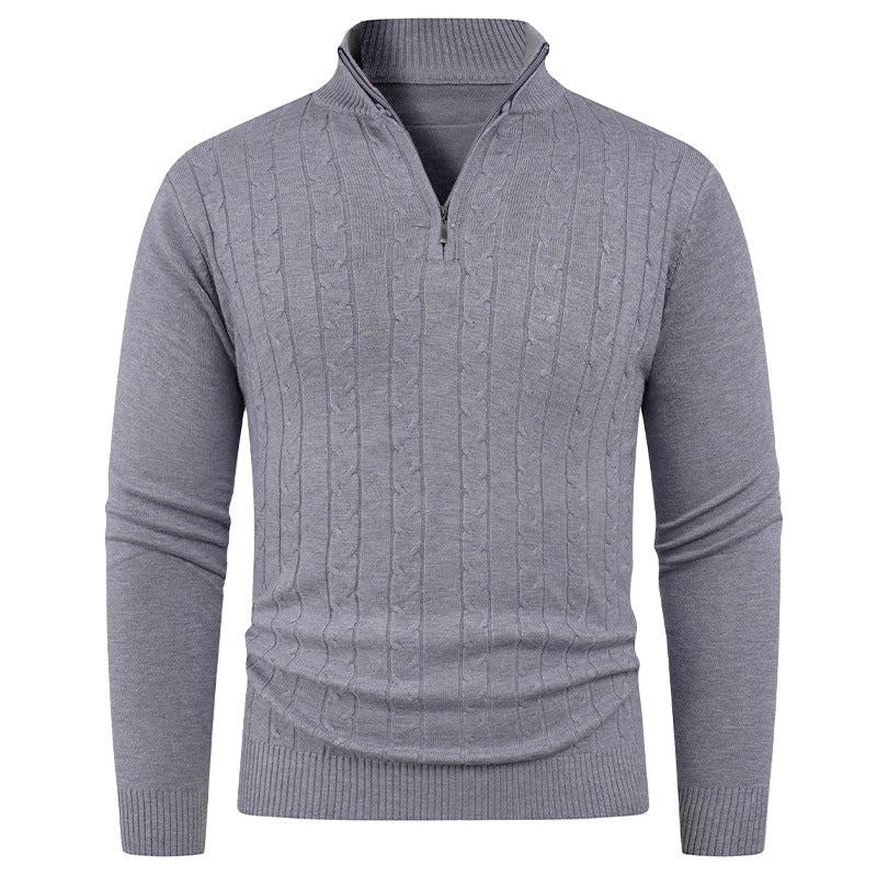 Herren Strukturierter Pullover mit ZIP-Kragen Aliams