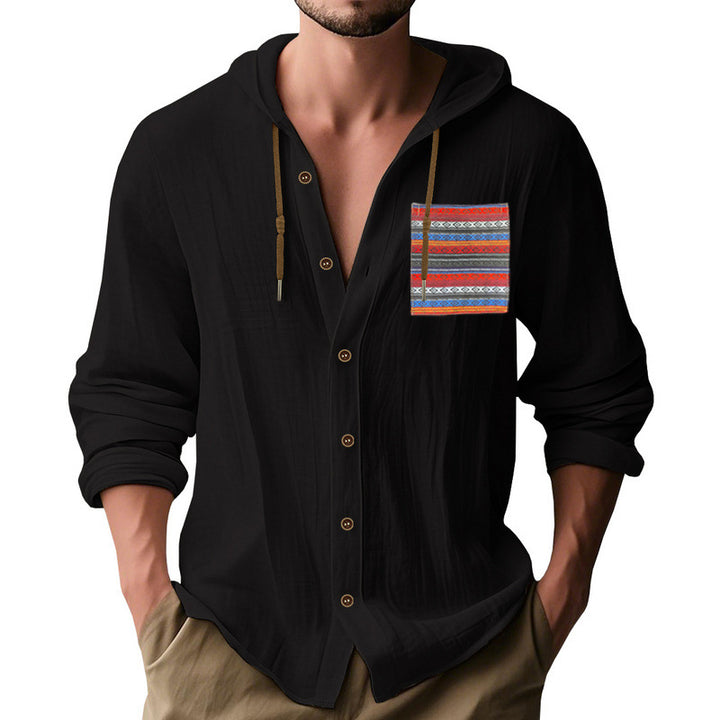Herren Kapuzenshirt mit verspieltem Design und praktischer Knopfleiste Aliams