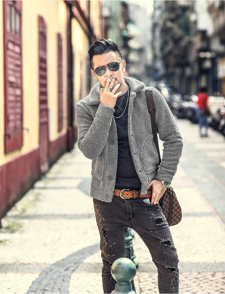 Herren gefütterte Thomaskapelle Jacke mit stilvollem Knopfverschluss und lässigem Design Aliams