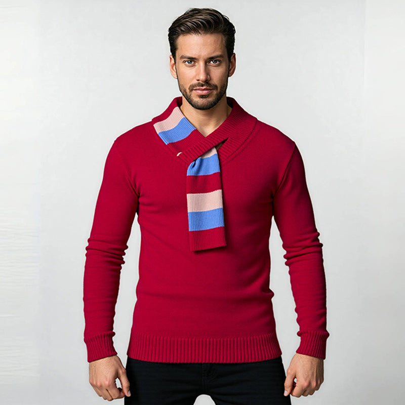Herren eleganter Pullover mit modernem V-Ausschnitt und feinen Rippdetails Aliams