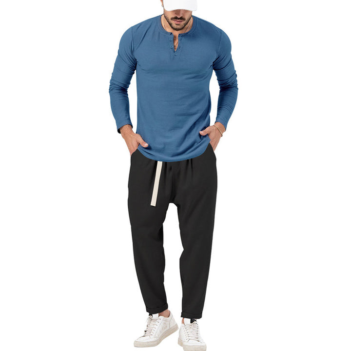 Herren Bequeme Jogginghose mit modischen Details und lässigem langarm Shirt Aliams
