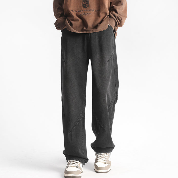 Herren weite Jeanshose mit einzigartigen Steppdetails Aliams