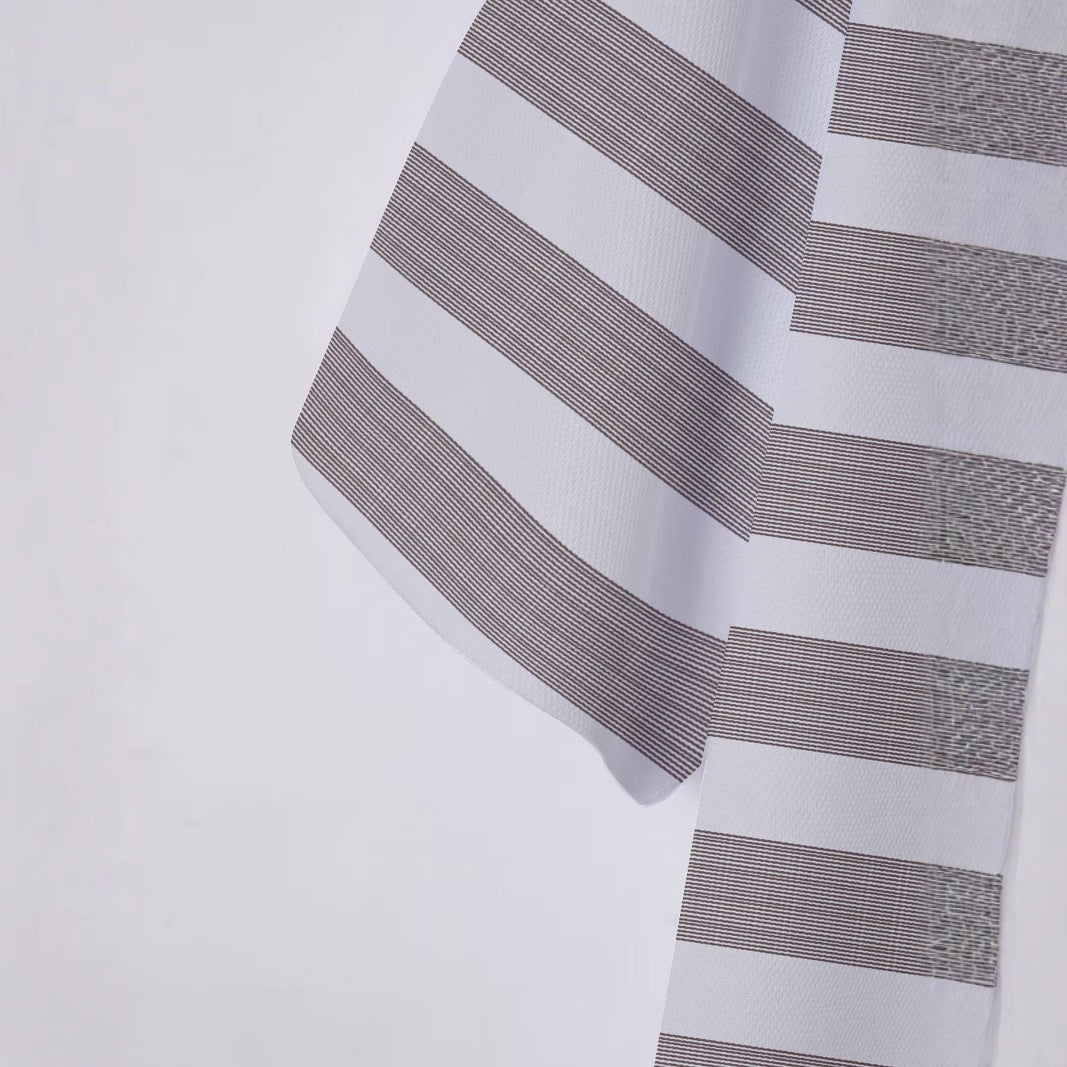 Herren Kurzarm Poloshirt mit gestreiftem Design und atmungsaktivem Stoff Aliams