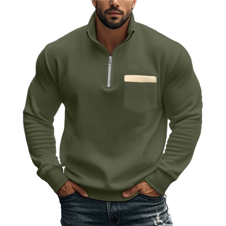 Herren Sweatshirt mit Reißverschluss und Brusttasche Aliams
