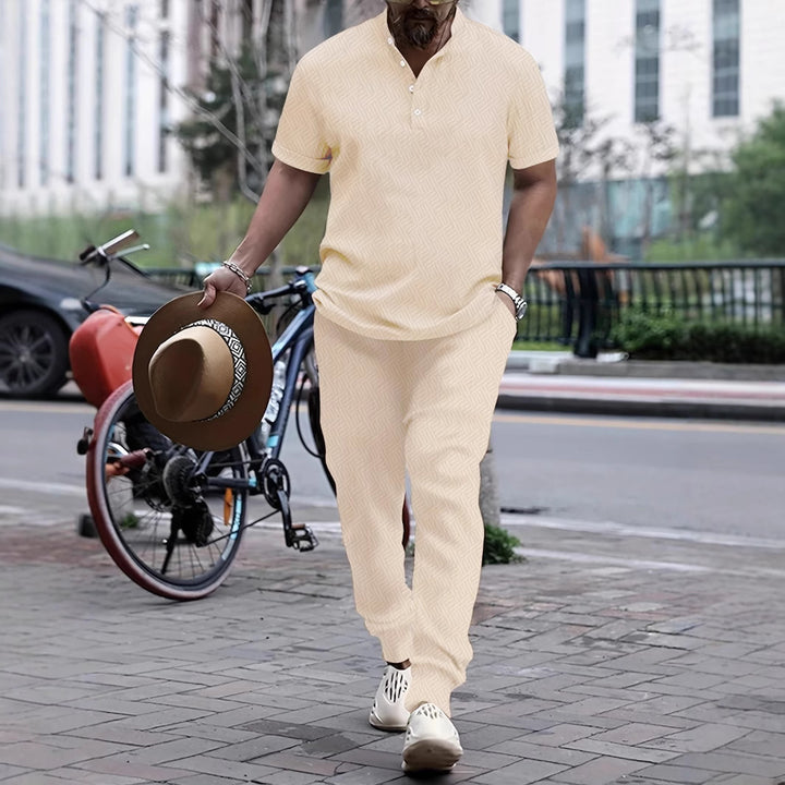 Herren Jumpsuit mit modischem Webmuster und praktischen Taschen Aliams