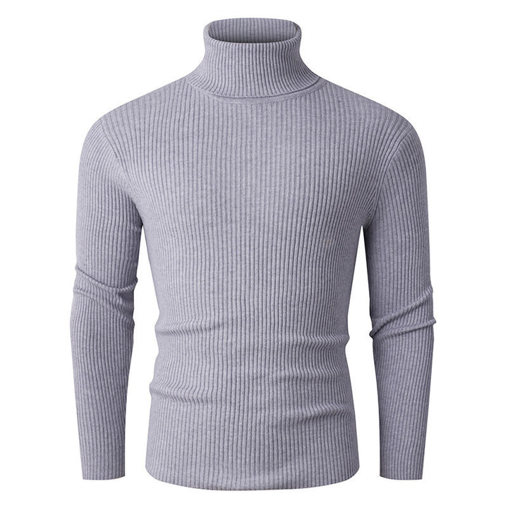 Herren eleganter Rollkragenpullover aus strukturiertem Strickmaterial Aliams