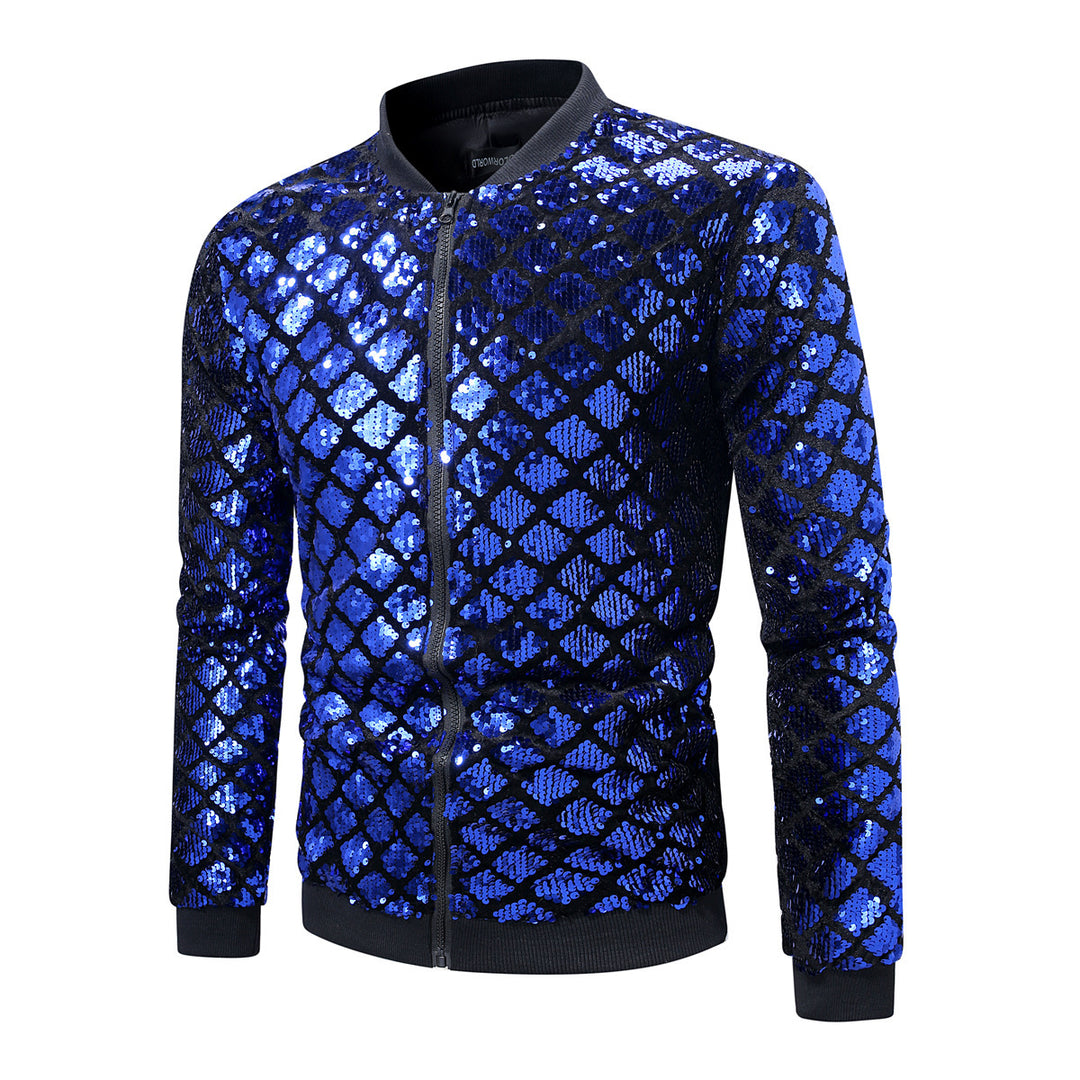 Herren glitzernde Bomberjacke mit edlem Strassdesign Aliams