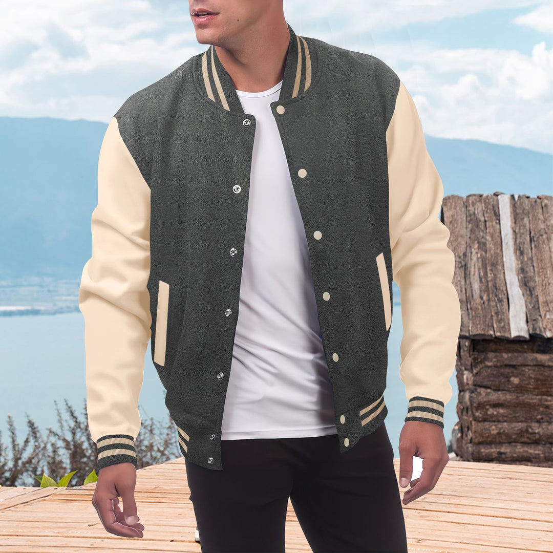 Herren Collegejacke im sportlichen Retro-Stil mit kontrastierenden Ärmeln Aliams