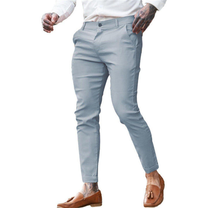 Herren elegante Slim-Fit Businesshose mit elastischem Bund und praktischen Taschen Aliams