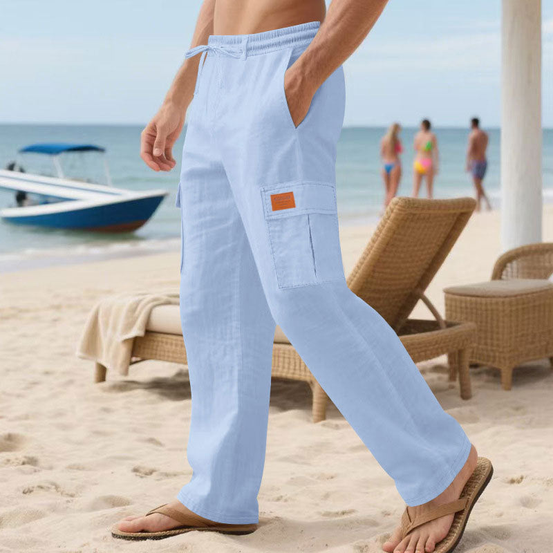 Herren Cargo-Hose mit elastischem Bund und seitlichen Taschen Aliams