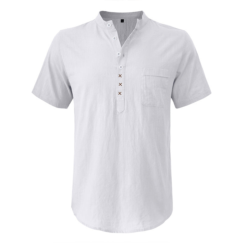Herren Kurzarm-Henley-Shirt mit praktischer Knopfleiste und atmungsaktivem Stoff Aliams