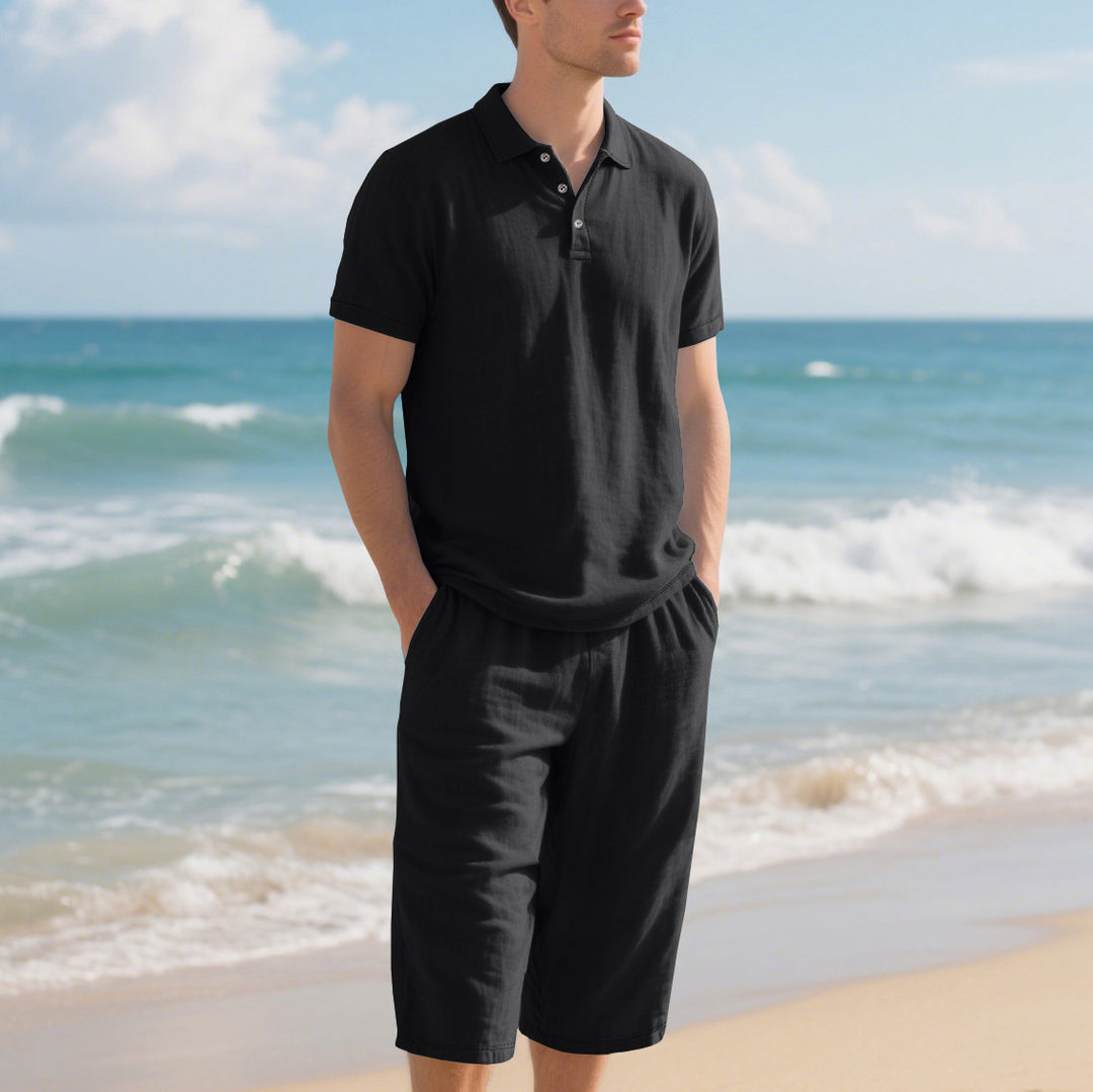 Herren Poloshirt und Shorts Set Aliams