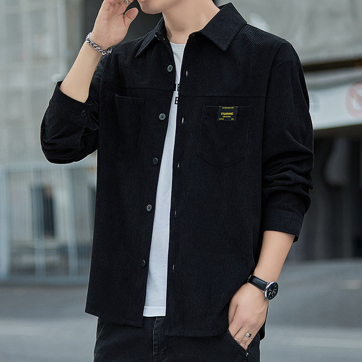 Herren stilvolle Kordjacke mit praktischen Taschen Aliams