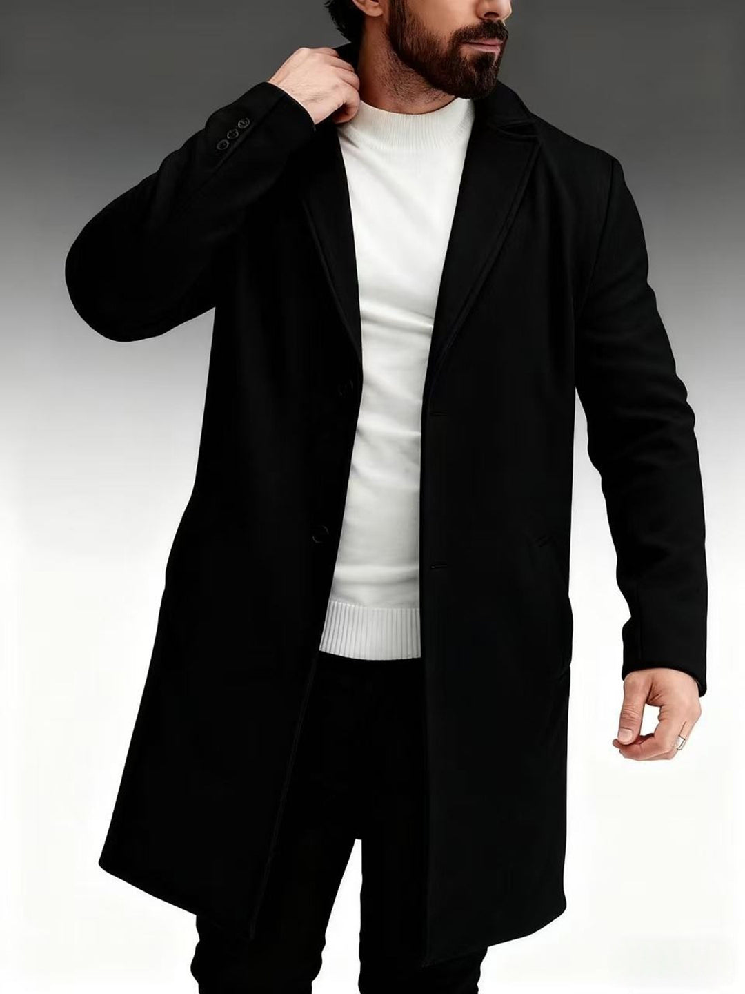 Herren klassischer und eleganter Wintermantel Aliams