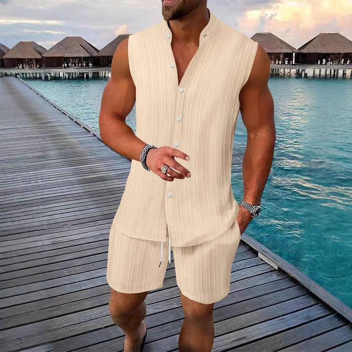 Männer Freizeit Ärmelloses Sommer Lounge Set Aliams