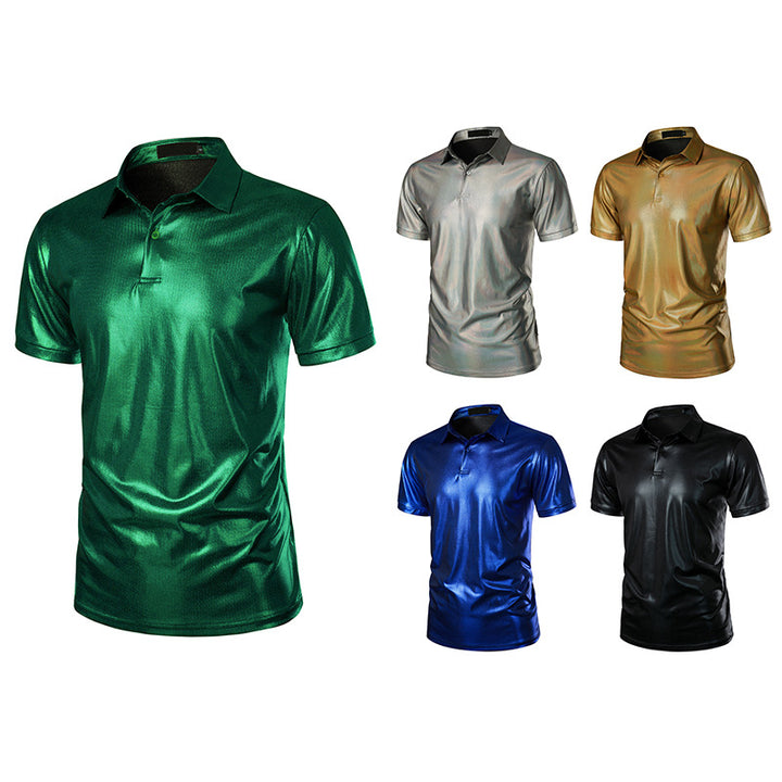 Herren Sport Polo-Shirt mit glänzender Oberfläche und atmungsaktiver Funktionalität Aliams