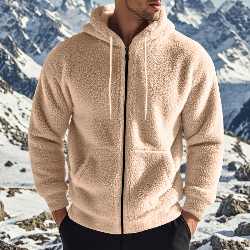 Herren Fleece Kapuzenjacke mit praktischen Taschen und modernem Schnitt Aliams