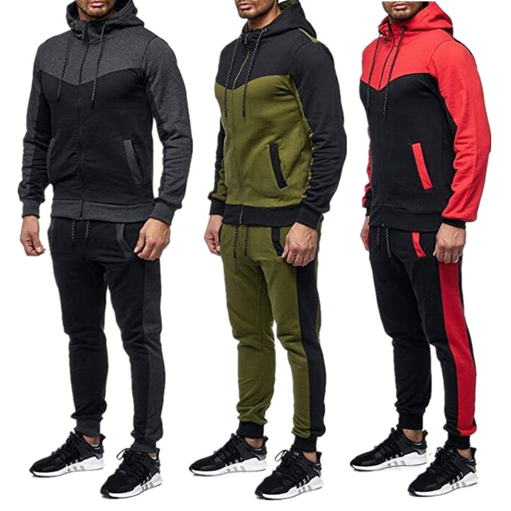 Herren Sportlicher Jogginganzug mit Kapuze und praktischen Taschen Aliams