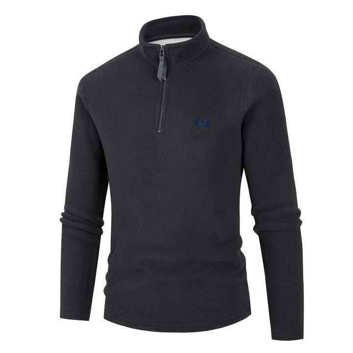 Herren Fleece Pullover mit Stehkragen und Reißverschluss Aliams