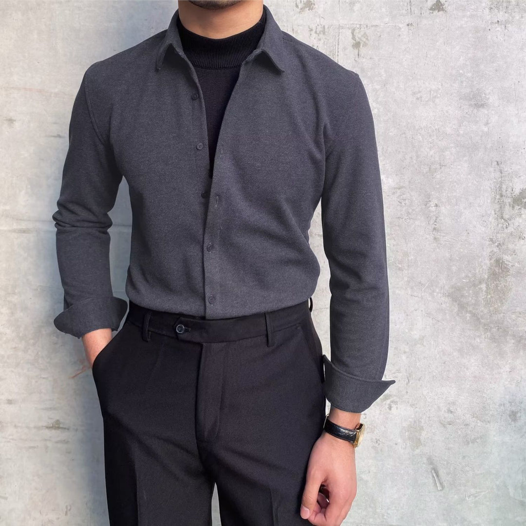 Herren Elegantes Langarmhemd Aliams