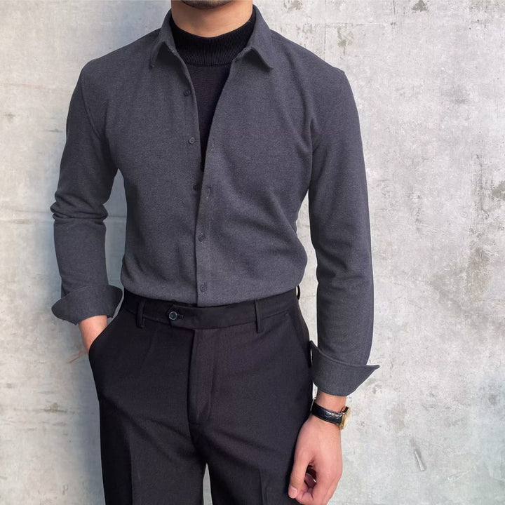 Herren Elegantes Langarmhemd Aliams