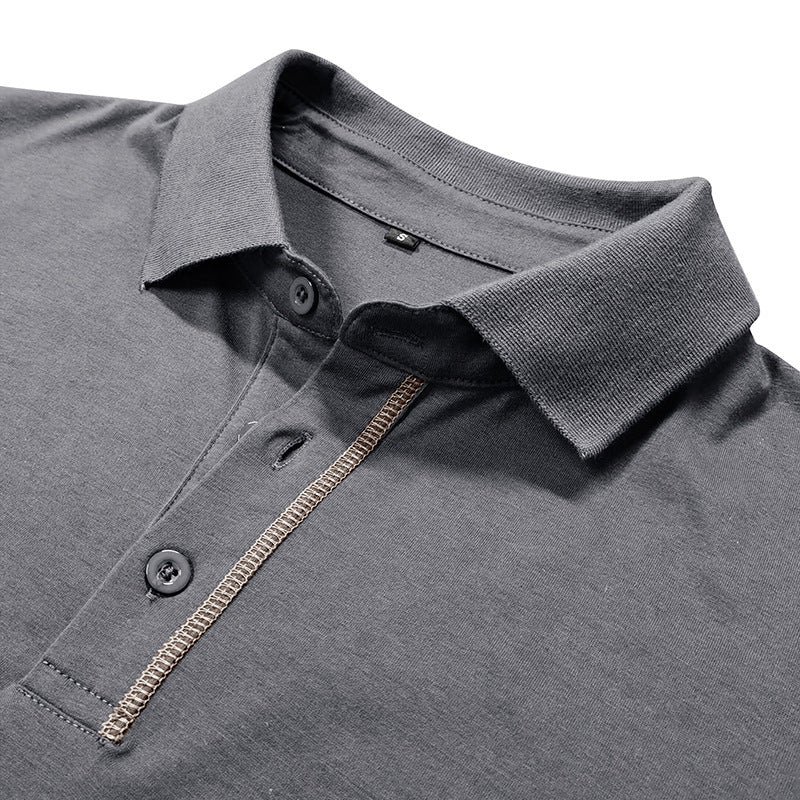 Herren elegantes Polohemd mit modischen Kontrastnähten Aliams