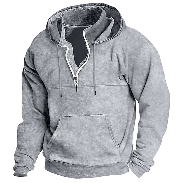 Herren Fleece Hoodie mit halbem Reißverschluss Aliams