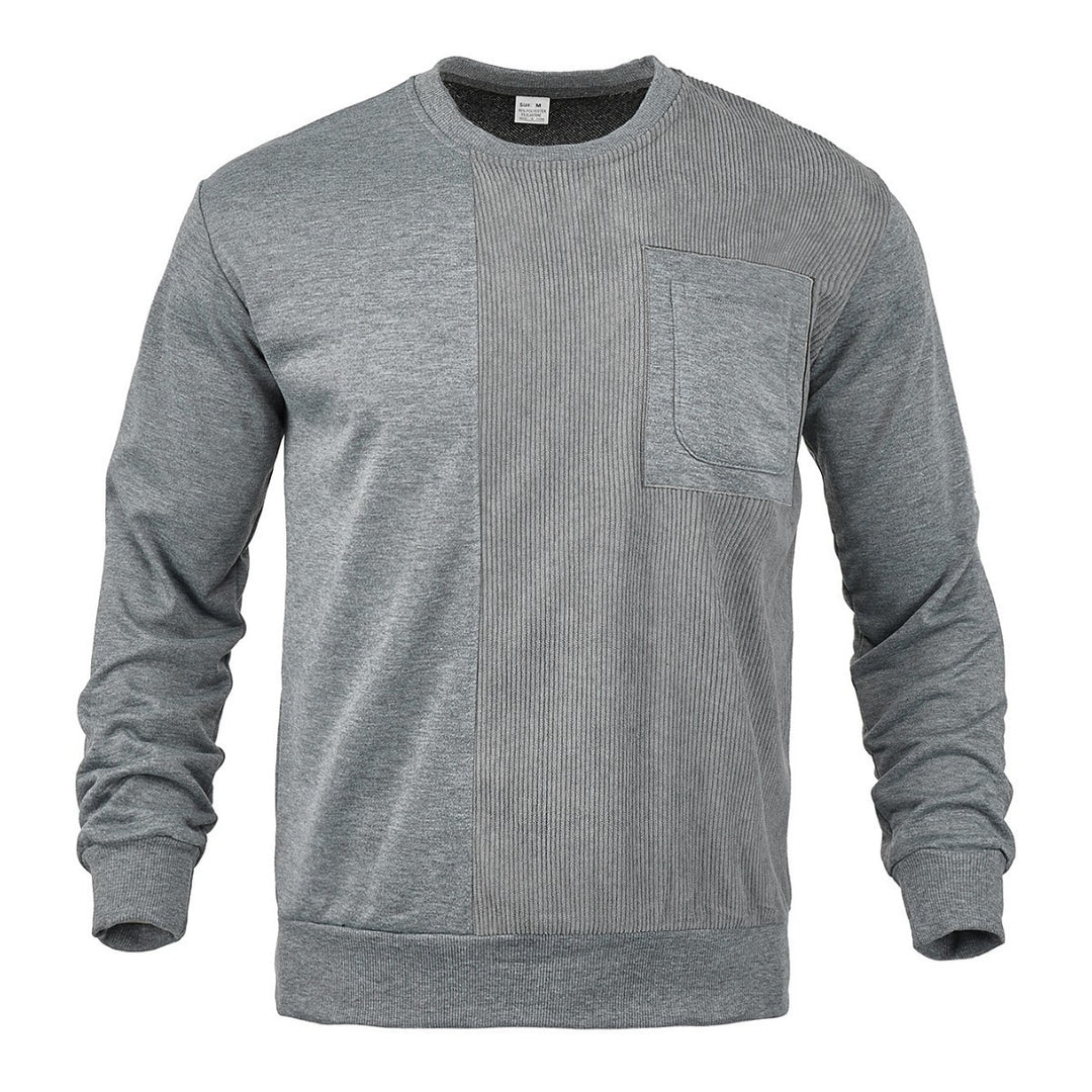 Herren Crewneck Sweatshirt mit strukturiertem Design und praktischer Brusttasche Aliams