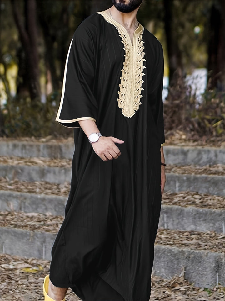 Herren traditioneller Kaftan mit kunstvollen Stickdetails Aliams