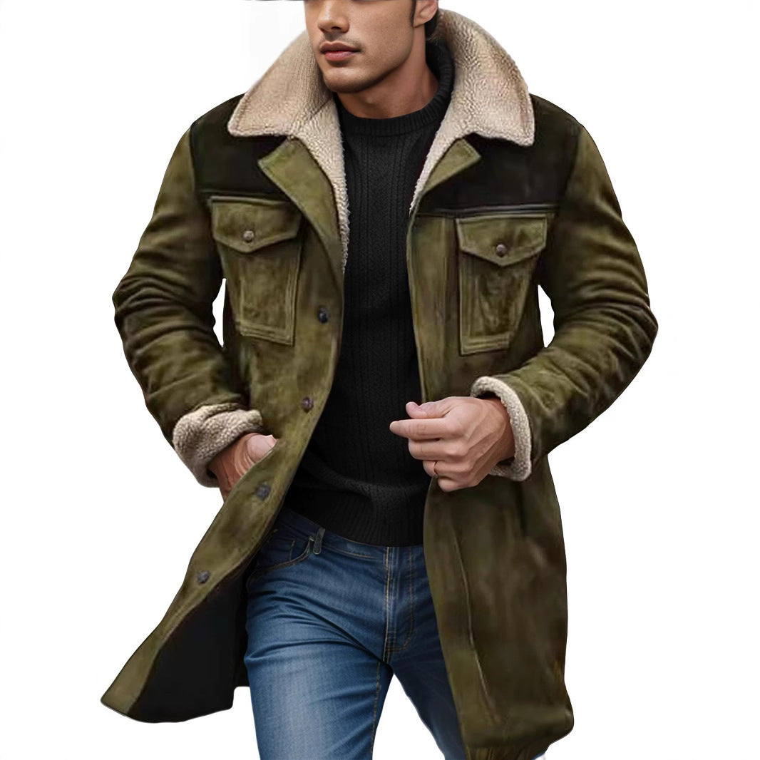Herren Lammfelljacke im lässigen Utility-Stil mit großzügigen Taschen Aliams