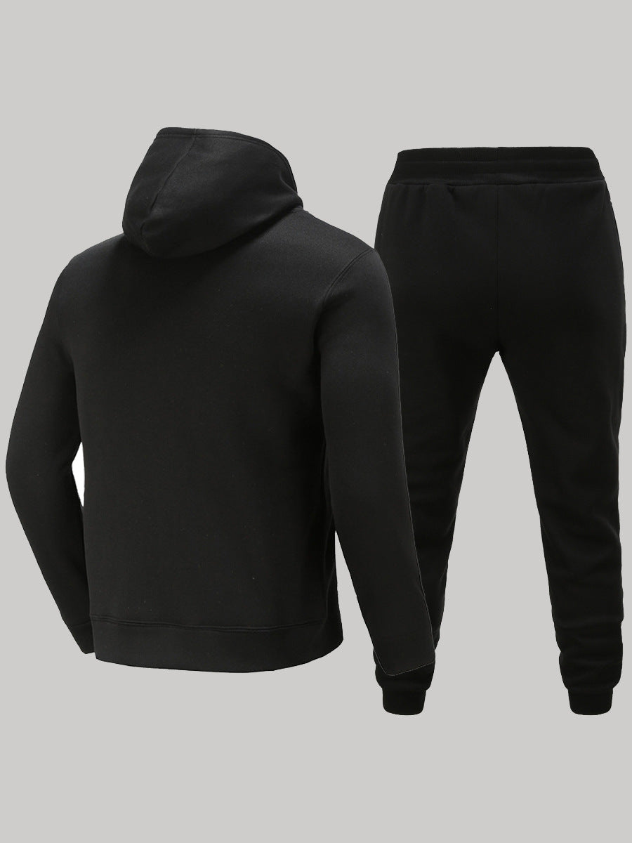 Herren Sportliches Hoodie- und Jogginghose-Set mit dynamischem Schriftzug Aliams