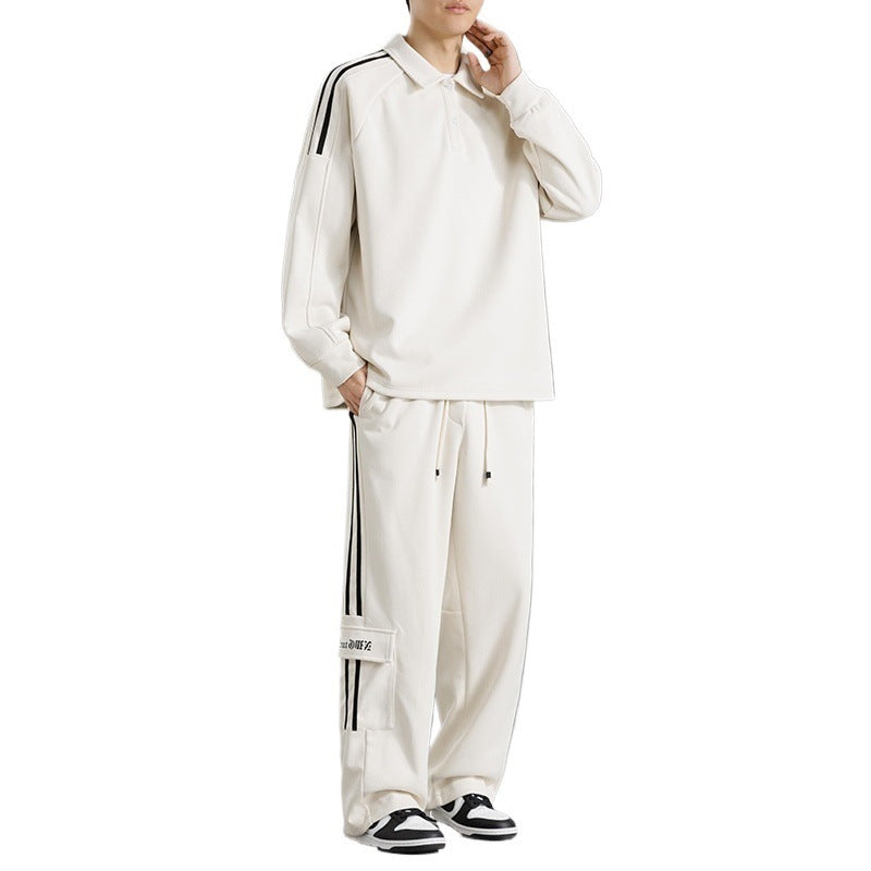 Herren Sportliches Freizeit-Set mit hohem Kragen und praktischen Taschen Aliams