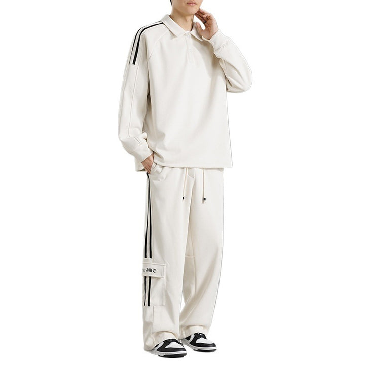 Herren Sportliches Freizeit-Set mit hohem Kragen und praktischen Taschen Aliams