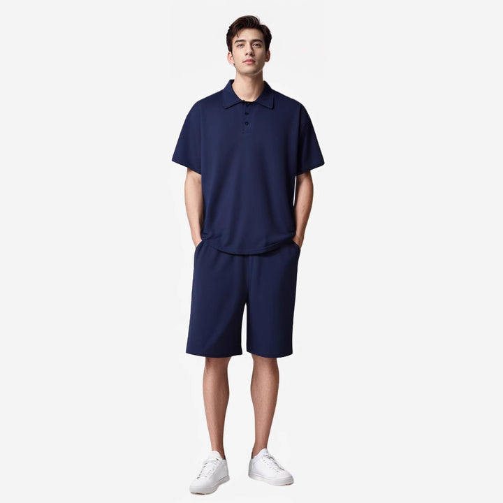 Herren Sportliches Kurzarm-Polo mit passendem Bermuda-Shorts Aliams