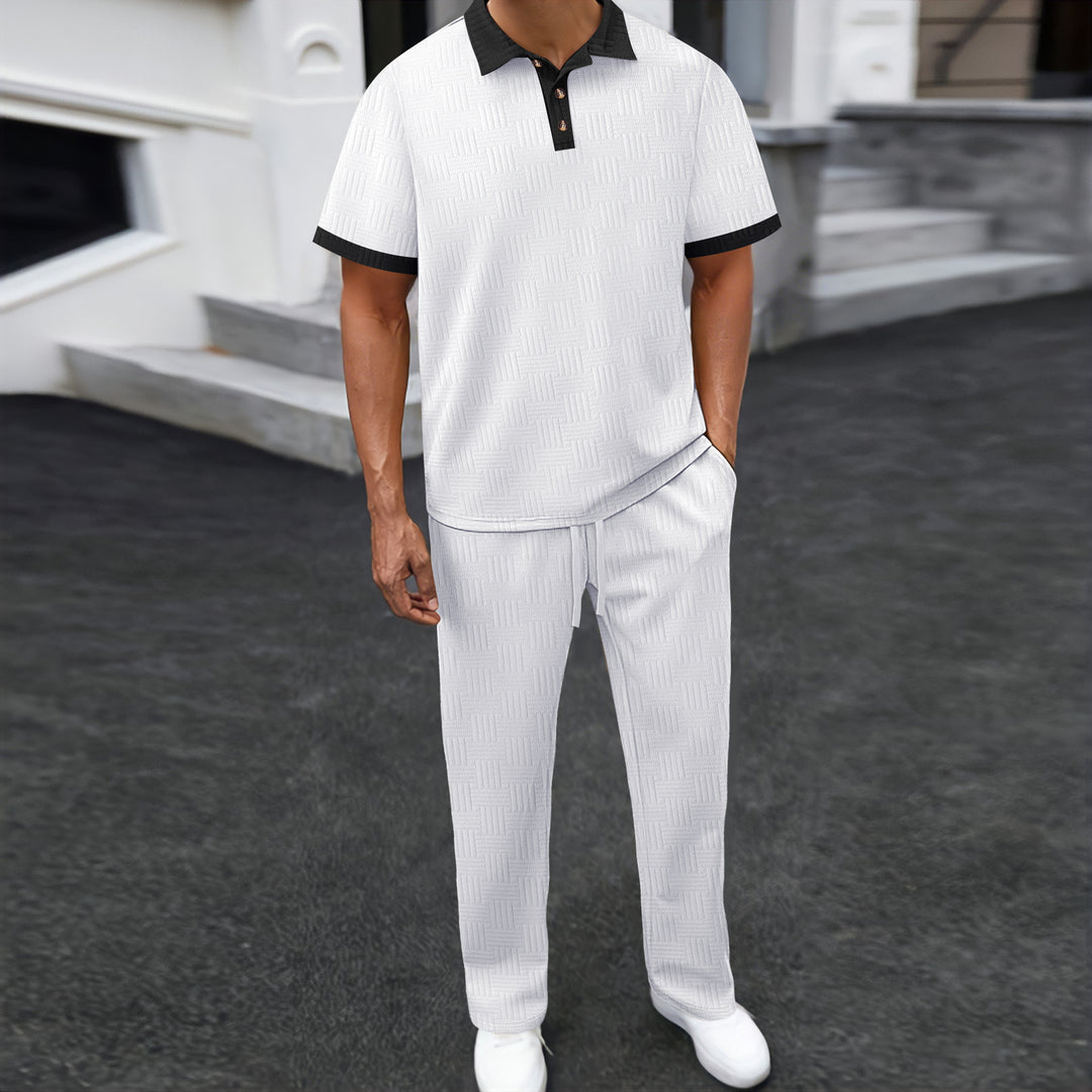 Herren Kurzarm Polohemd mit passender Jogginghose Aliams