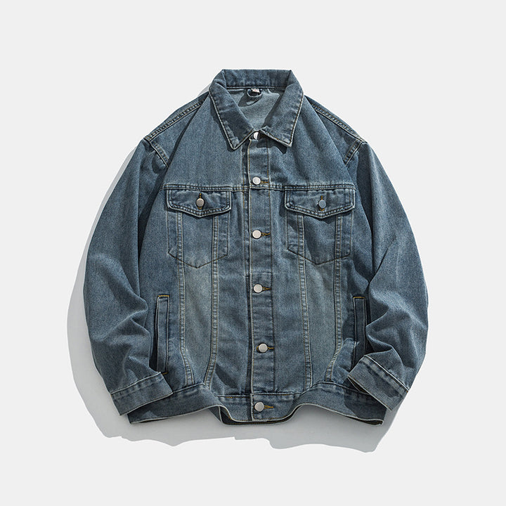 Herren klassische Denim Jacke mit schmalem Schnitt Aliams