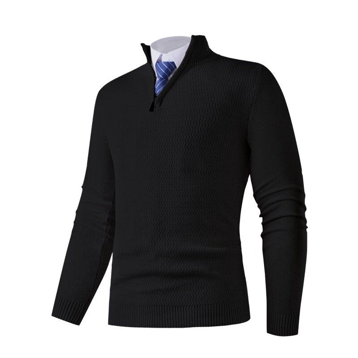 Herren Strickpullover mit modernem Stehkragen und strukturiertem Design Aliams